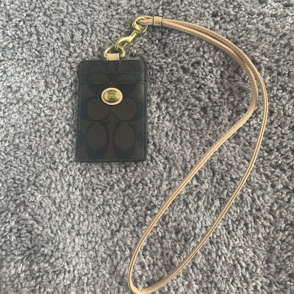 Coach ID Holder with Lanyard